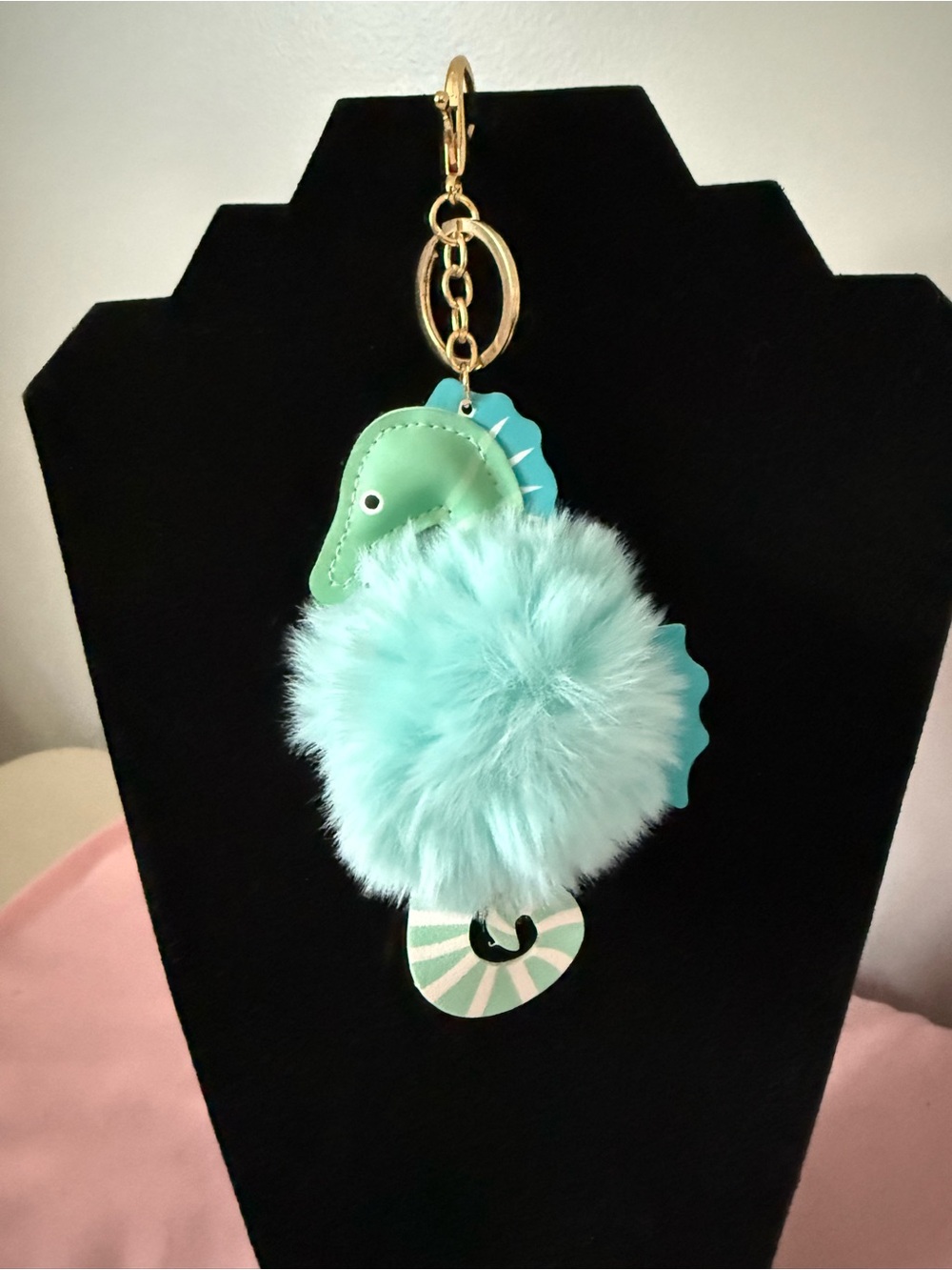Fluffy Seahorse Bag Charm